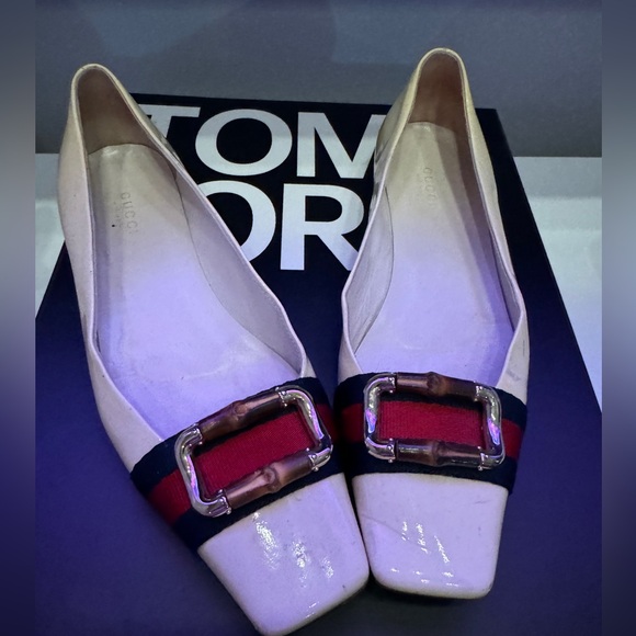 Gucci Patton Bamboo Ivory Ballet Flats 8B RARE - Picture 8 of 11
